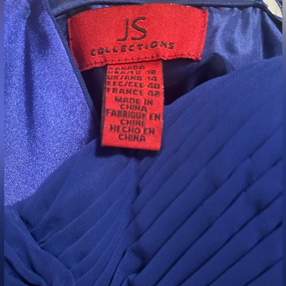 JS Collection Blue Corset Back Strapless Party Dress - Picture 3 of 4